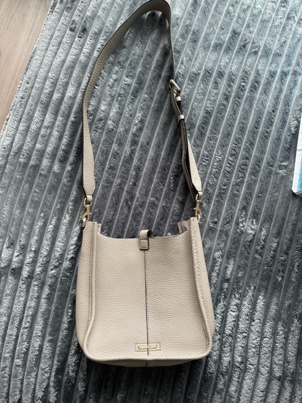 Rebecca Minkoff Pebbled Leather Crossbody in Taupe